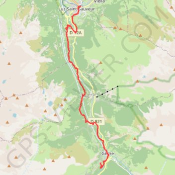 Trace GPS Luz-Saint-Sauveur - Gèdre, itinéraire, parcours