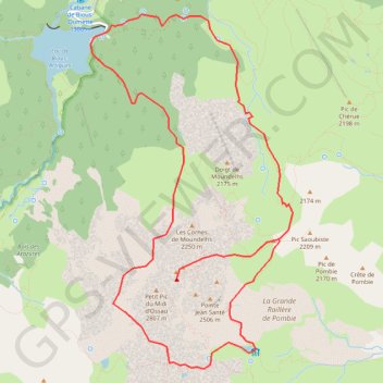 Trace GPS Grand Pic du Midi d'Ossau depuis Bious, itinéraire, parcours