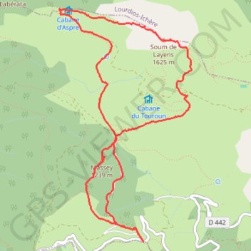 Trace GPS Soum de Layens depuis le Col de Houratate, itinéraire, parcours