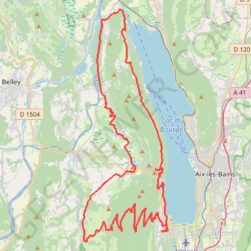 Trace GPS Le Bourget - Col du Chat - Chanaz - Mont du Chat, itinéraire, parcours