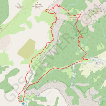 Trace GPS Rochers du Parquet en traversée depuis Richardière, itinéraire, parcours