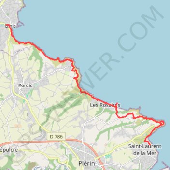 Trace GPS Saint Brieuc - Binic, itinéraire, parcours