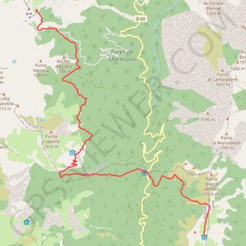 Trace GPS GR20 Prati-Capannelle, itinéraire, parcours