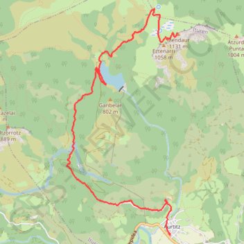 Trace GPS Auritz - Mendaur, itinéraire, parcours