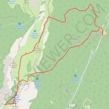 Trace GPS Randonnée au Rocher de Chalves, redescente par le Col de l'Hurtière, itinéraire, parcours