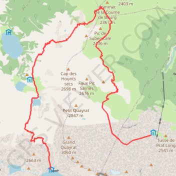 Trace GPS Pic Fouillouse depuis l'auberge du Lys, itinéraire, parcours