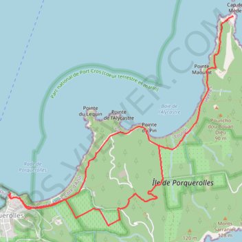 Trace GPS Cap des Mèdes - Porquerolles, itinéraire, parcours
