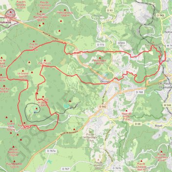 Trace GPS Tour du Puy de Dôme, itinéraire, parcours