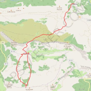 Trace GPS Cipières - Col du Clapier, itinéraire, parcours