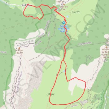 Trace GPS Croix de l'Alpe, itinéraire, parcours