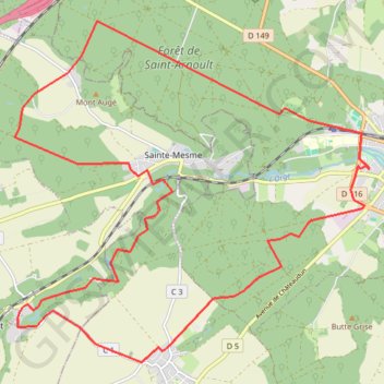 Trace GPS Rando Dourdan - Corbreuse - Saint-Martin - Sainte-Mesmes, itinéraire, parcours