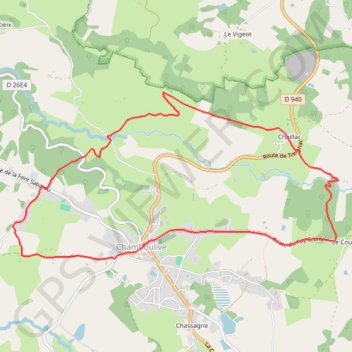 Trace GPS Circuit du Puy Saint-Damien - Chamboulive - Pays de Tulle, itinéraire, parcours