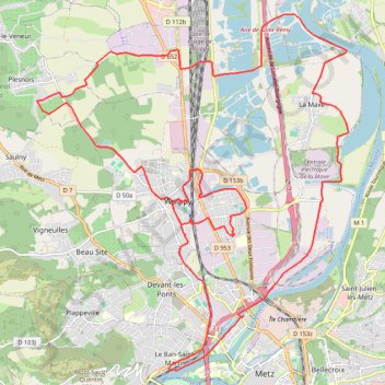 Trace GPS Autour de Metz, itinéraire, parcours
