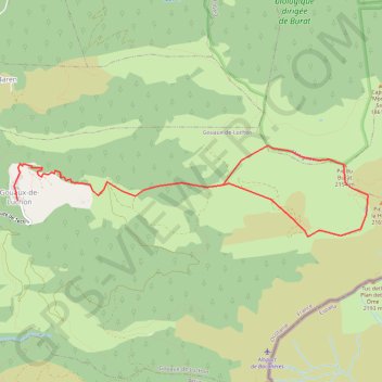 Trace GPS Pic de Burat depuis Gouaux-de-Luchon, itinéraire, parcours