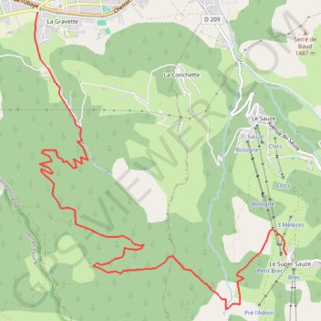 Trace GPS Barcelonnette - Super Sauze, itinéraire, parcours