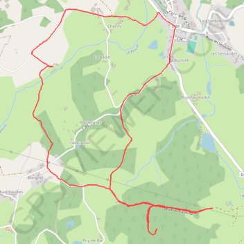 Trace GPS Autour de Château-Chervix, itinéraire, parcours