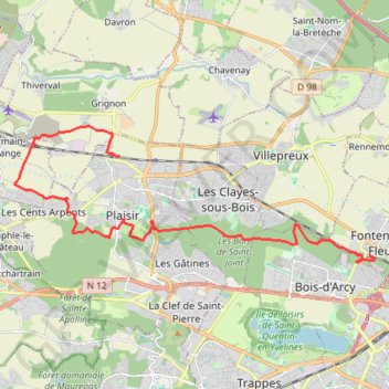 Trace GPS De Bois d'Arcy à la vallée de la Mau, itinéraire, parcours