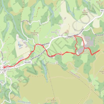 Trace GPS Le Chêne Millénaire depuis Zugarramurdi, version courte, itinéraire, parcours