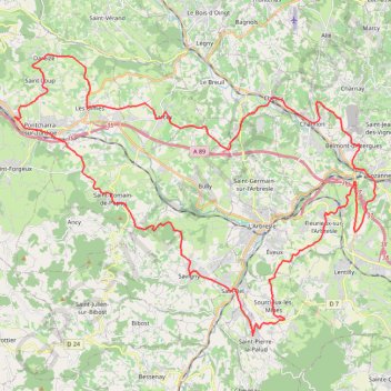 Trace GPS 2.1 Entre Brevenne et Turdine, itinéraire, parcours