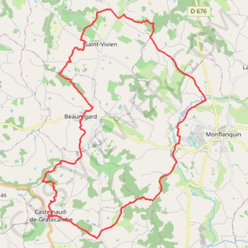 Trace GPS Circuit Haut Agenais - Castelnau de Grate Cambe, itinéraire, parcours