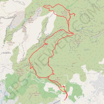 Trace GPS Butte des Pinsots, itinéraire, parcours