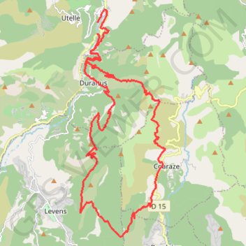 Trace GPS Boucle autour de Duranus, itinéraire, parcours