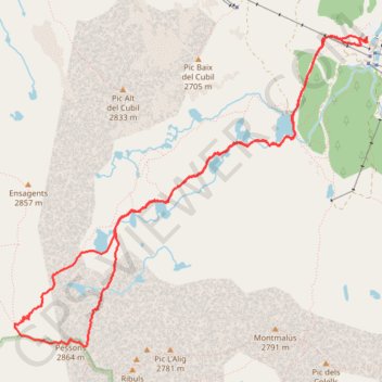 Trace GPS Pic de Gargantillar ou de Pessons - Couloir Nord, itinéraire, parcours