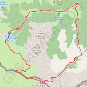 Trace GPS Boucle d'Ansabe et de Lazerque par le Col du Lac de la Chourique, itinéraire, parcours