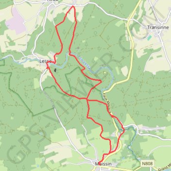 Trace GPS Boucle entre Maissin et Redu, itinéraire, parcours