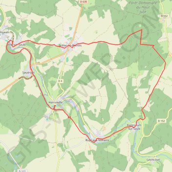 Trace GPS Les châteaux et la vallée de la Saulx, itinéraire, parcours