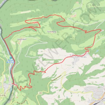 Trace GPS La Chute du Bief de Vautenaivre et le Château Cugny, itinéraire, parcours