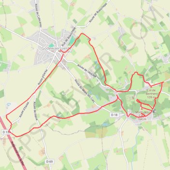 Trace GPS Les Katts - Godewaersvelde, itinéraire, parcours