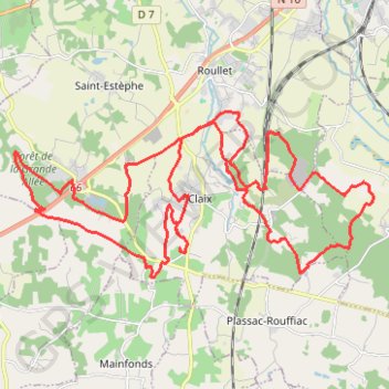 Trace GPS Claix 1 42 kms, itinéraire, parcours