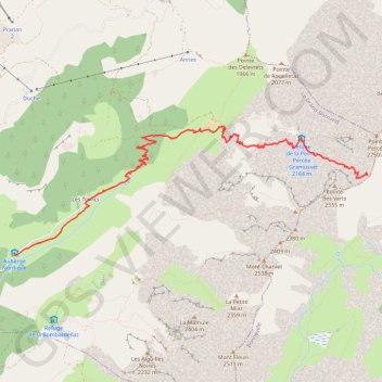Trace GPS Col des verts à partir du village des Troncs, itinéraire, parcours