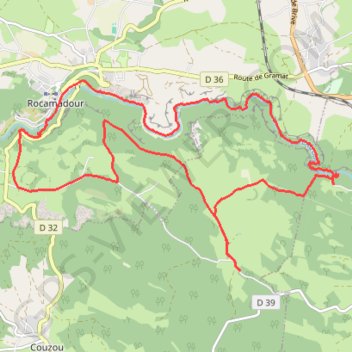 Trace GPS Rocamadour, moulin du Saut, La Panonnie, itinéraire, parcours