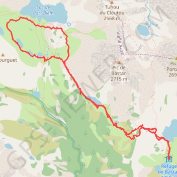 Trace GPS Boucle des lacs dans le bastan, itinéraire, parcours