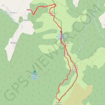 Trace GPS Rocher de Miglos, itinéraire, parcours