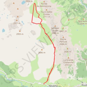 Trace GPS Lac Blanc, Lac Long dans le vallon du Vallon - Cerces, itinéraire, parcours