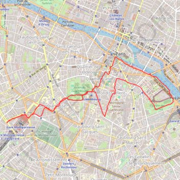 Trace GPS Balade à Paris, itinéraire, parcours