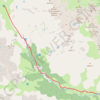 Trace GPS Vallée de Névache, itinéraire, parcours