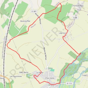 Trace GPS Circuit du fleuve Charente et des vignes, itinéraire, parcours