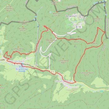 Trace GPS Châteaux et rochers autour d’Obersteinbach, itinéraire, parcours