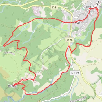 Trace GPS Marche à Saint Saturnin-Randol, itinéraire, parcours
