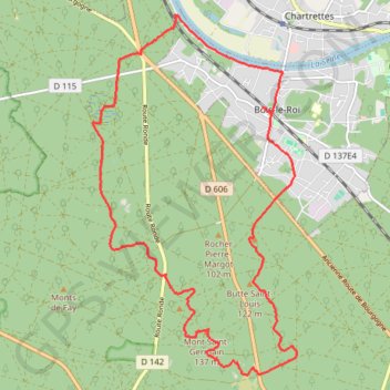 Trace GPS Randonnée Bois Le Roi (Fontainebleau), itinéraire, parcours