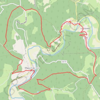 Trace GPS Autour de Marcilhac-sur-Célé, itinéraire, parcours