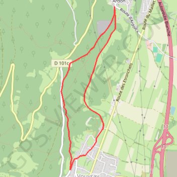 Trace GPS Ardon - Vouvray par Combe de Vaud, itinéraire, parcours
