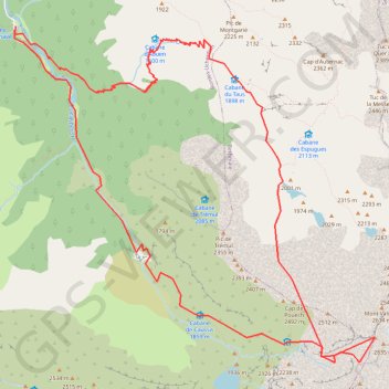 Trace GPS Mont Valier depuis le pla de la Lau, itinéraire, parcours