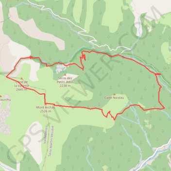 Trace GPS Mont Archas, itinéraire, parcours