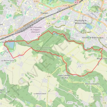 Trace GPS Domaine de Port-Royal et Étang des Noës, itinéraire, parcours