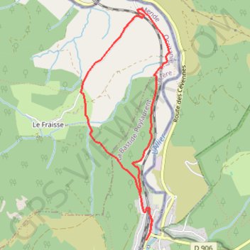 Trace GPS Randonnée à La Bastide-Puylaurent en Lozère, itinéraire, parcours